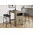 Barstool, Counter Height, Set Of 2, Kitchen, Black Leather Look, Black Metal, Contemporary, Modern