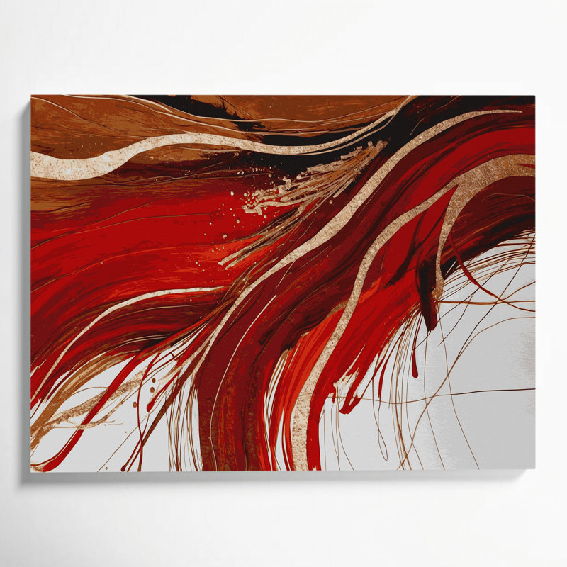 «Lyrical Abstraction 1», art mural sur toile brune, H 16 po x l 20 po