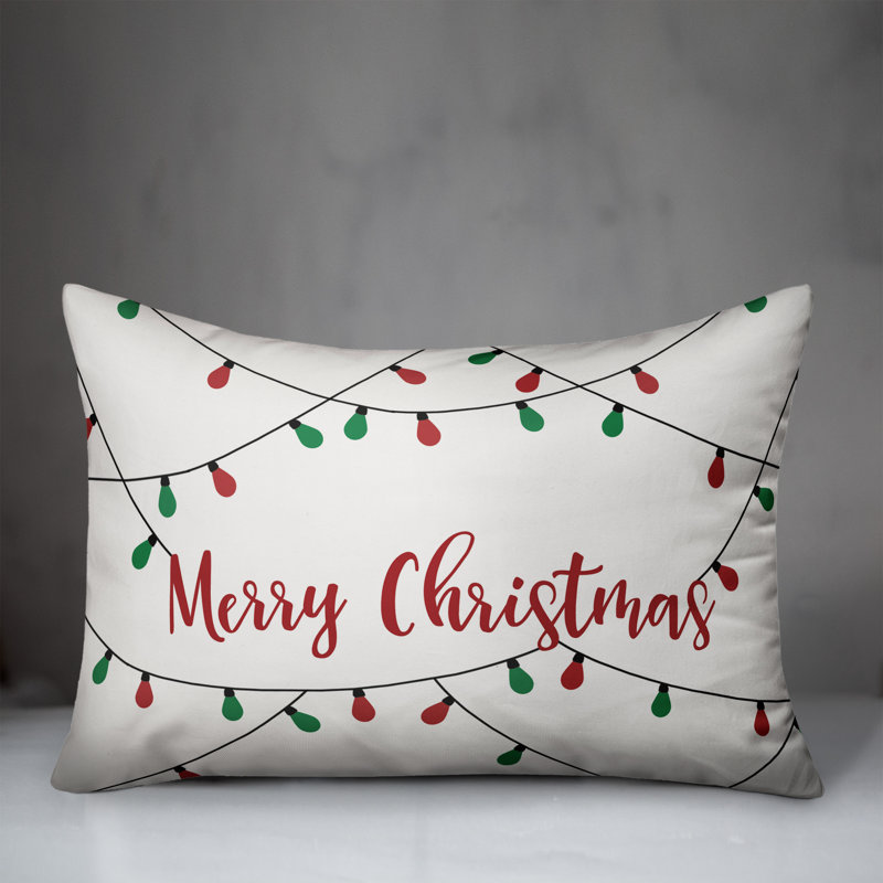  Housse de coussin Merry Christmas Lights, Polyester/ Bourre en polyester