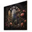 «Floral Gothic Church Church View II» - fenêtre florale sur bois-1266236334