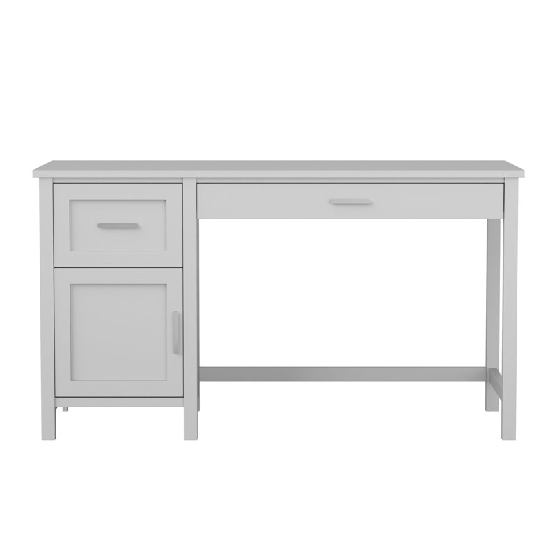 Martha Stewart Teague Shaker Style Home Office Desk with Storage, Gray