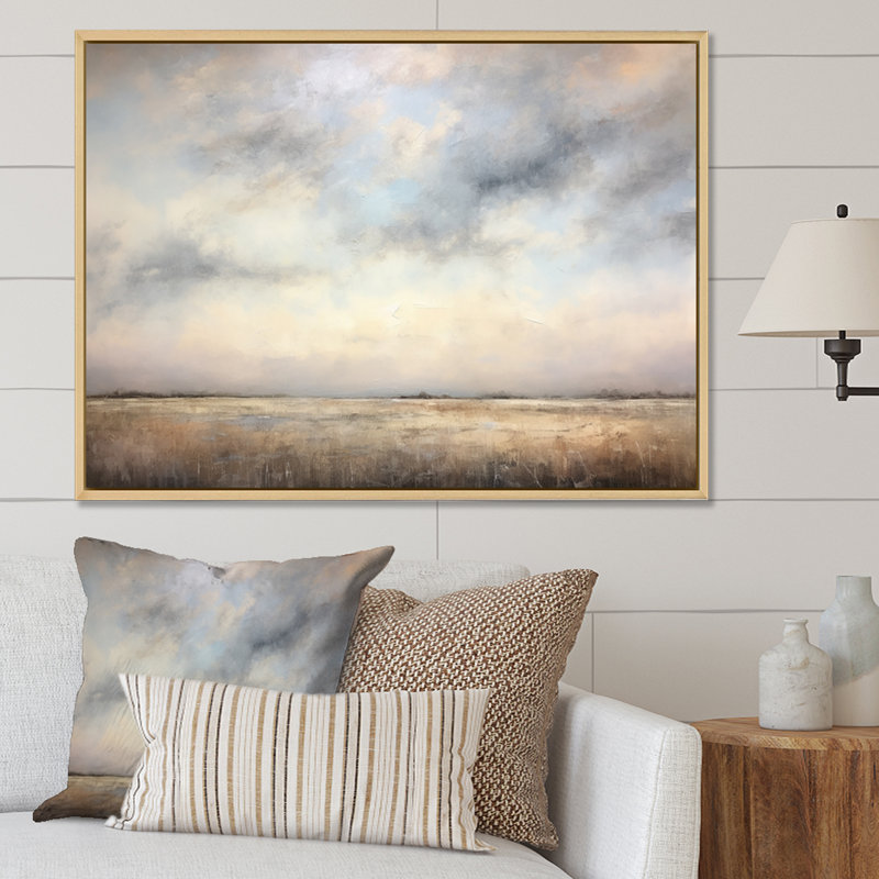 «Meadow Minimalisme Horizon II», reproduction sur toile, H 30 po x l 40 po, Cadre naturel flottant