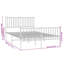 Metal Bed Frame with Headboard and Footboard White-1949012228