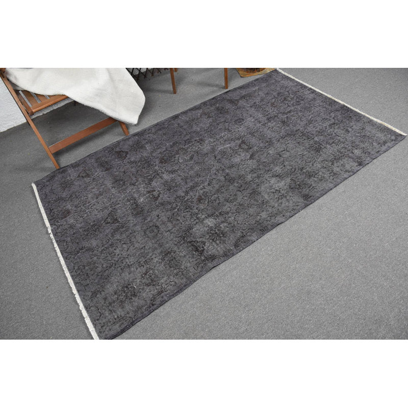 Tapis rétro, tapis turcs, tapis marocains, tapis Anatolian, tapis gris de 3,8 x 6,7 pi