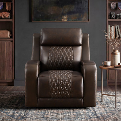 Dual Motor Power Recliner with Top-Grain Leather, Heat & Massage – 165° Lay Flat