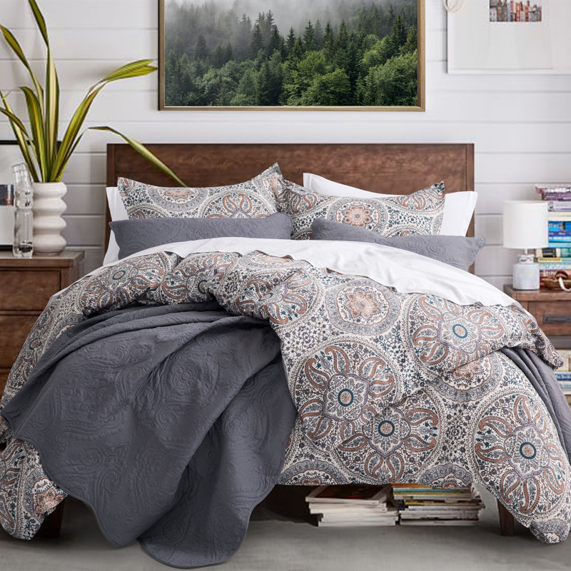 Bohemian Sateen Duvet Cover, Queen Duvet Cover + 2 Queen Shams