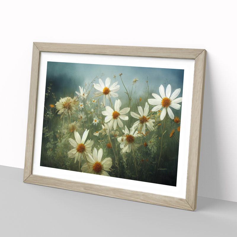 XH1022-8653X Superb Wildflowers Floral - Single Picture Frame Painting, 46cm H x 64cm W x 2cm D, Oak