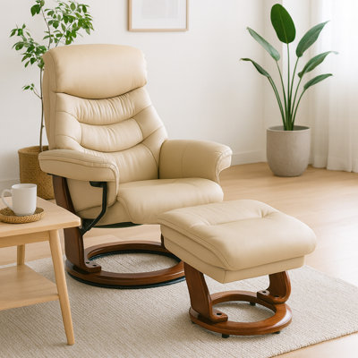 Monroy 34" Wide Manual Swivel Ergonomic Recliner with Ottoman by Latitude Run