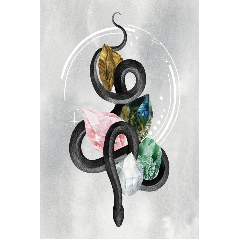 Crystalline Serpent I - Graphic Art, 46cm H x 30cm W, Black Floater Framed