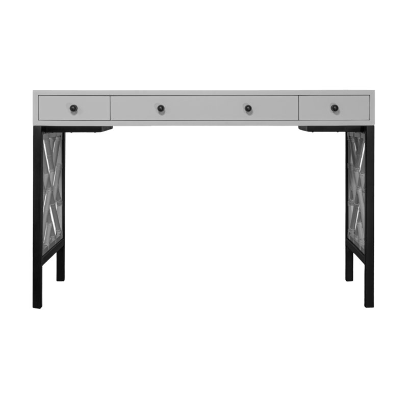 Chippendale Writing Desk, Light Gray