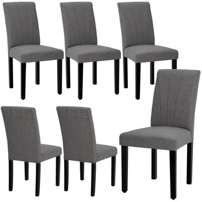 Chaises de salle à manger rembourrées Trischa, chaises de cuisine Parsons, chaise d'appoint en tissu à haut dossier et pieds en bois massif