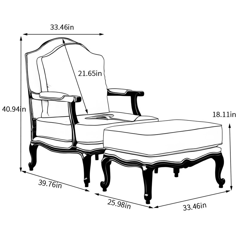 Chaise en bois durable à dossier large