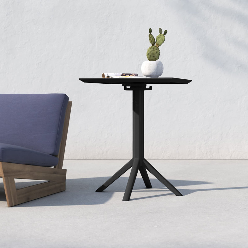 Farrah Square Patio Dining Table, Black, 29.5" H x 23.6" W x 23.6" D, Yes