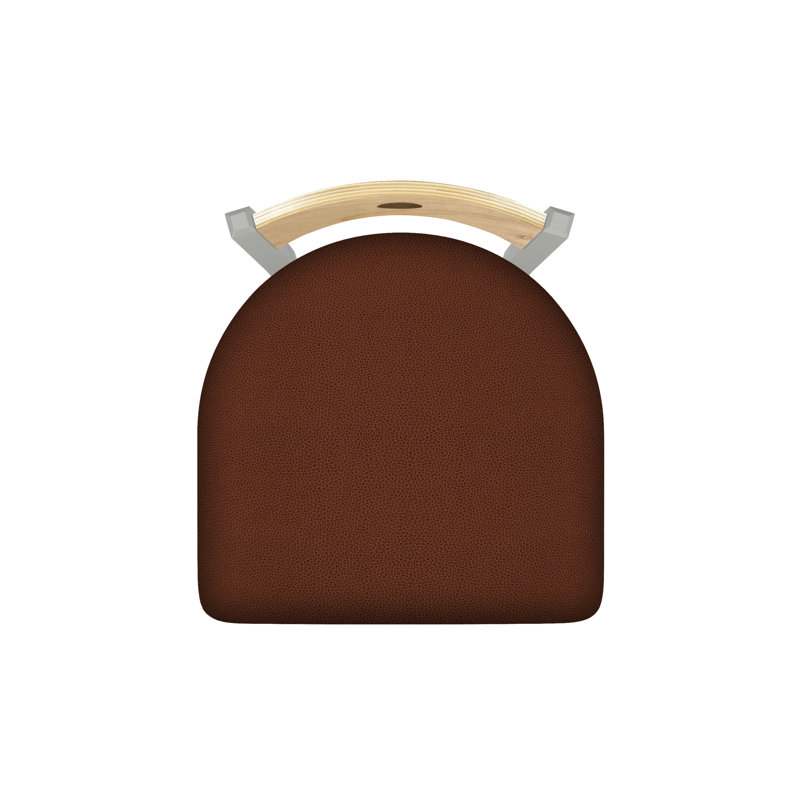 Tabouret pivotant Voltaire, Chêne naturel, Nickel anodisé, Siège Rein Rein / finition érable naturel