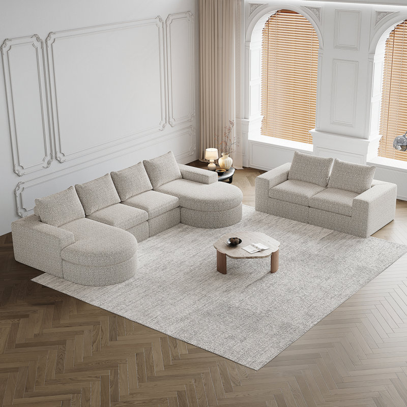 Canapé modulaire Chenille Cloud, Chenille beige