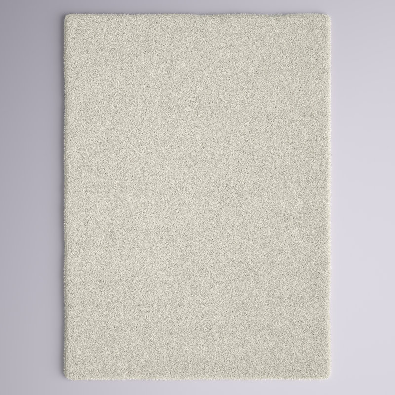 Tapis à poils longs blanc os Alasdair, Rectangle 5 pi 3 po x 7 pi 5 po