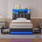 Upholstered Bed Frames with Stylish Bookcase Headboard-202005756-215176010
