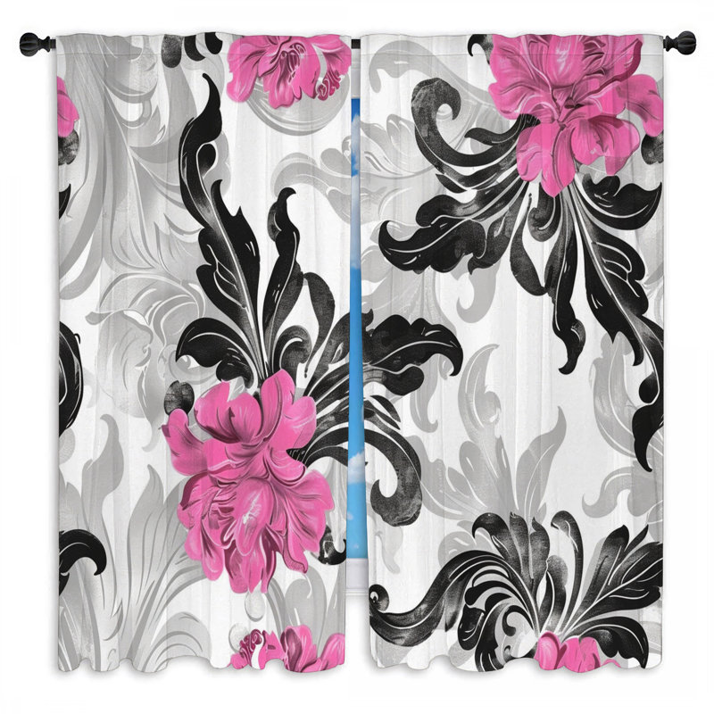 Rideaux décoratifs ornementaux - 2 panneaux, L 20 po x L 52 po