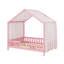Cadre de lit double pour enfants, cadre de lit pour tout-petits en forme de maison avec balustrades hautes-737301976
