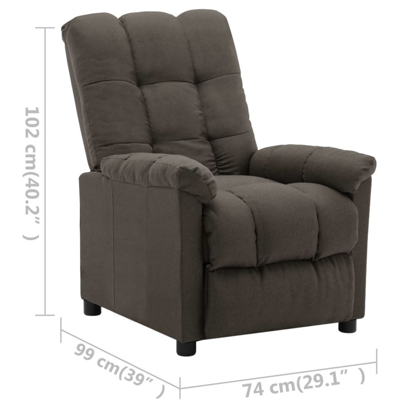 Adelbrand Recliner Leisure Adjustable Cozy Chair for Home Theater Cinema Fabric, Taupe 100% Polyester