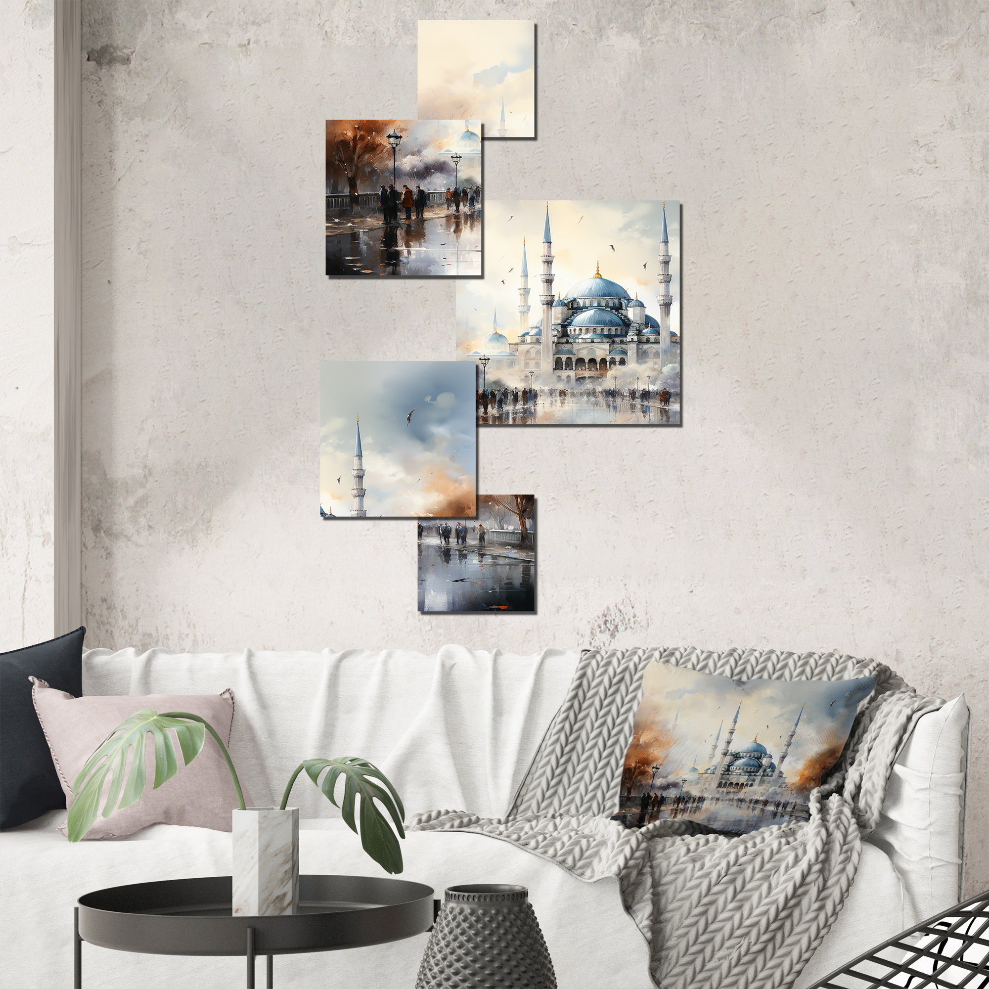 Lark Manor Blue Turkish Mosque Islam Serenity II Islam Square Wall