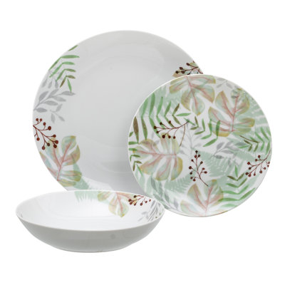 Rowdy 18 Piece Porcelain China Dinnerware Set - Service for 6
