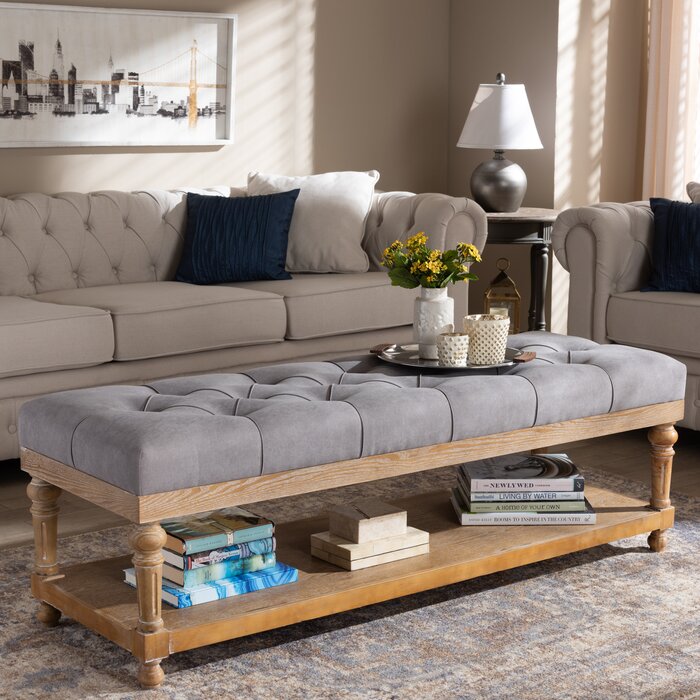 Canora Grey Arinze Linen Blend Upholstered Storage Bench & Reviews ...