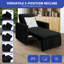 Canapé-lit simple convertible 3-en-1 avec dossier réglable, tissu en lin, matelas en mousse, structure en fer-891643189