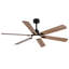 Ventilateur de plafond intérieur / extérieur intelligent de 60 po avec lumière, 6 pales double finition noir / noyer, télécommande, DEL à intensité variable, moteur à courant continu silencieux à 6 vitesses, réversible