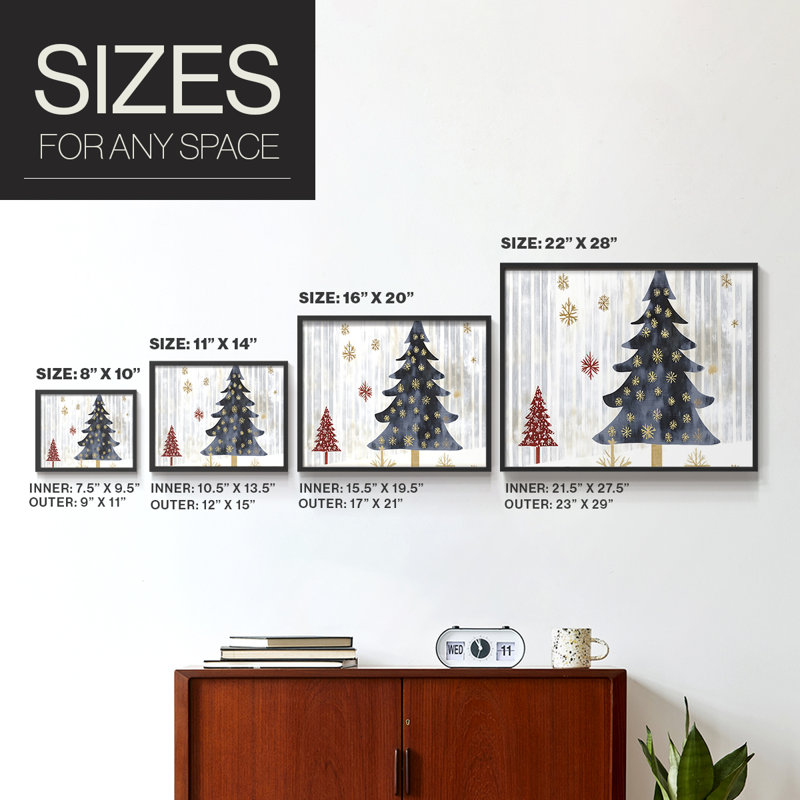 Chirstmas Art-CLXX -Framed Print - Restickable, H 22 po x l 28 po, Noir, noir, noir, noir