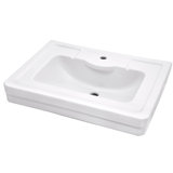 Fitzgerald White Fireclay Rectangular Dual Mount Bathroom Sink with Overflow