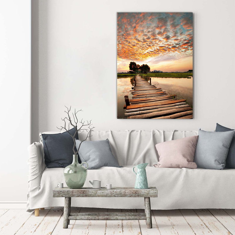 Wooden Bridge - Wrapped Canvas Print