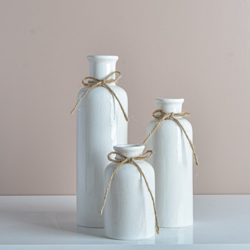 Ceramic / Porcelain Decorative Bottle, White