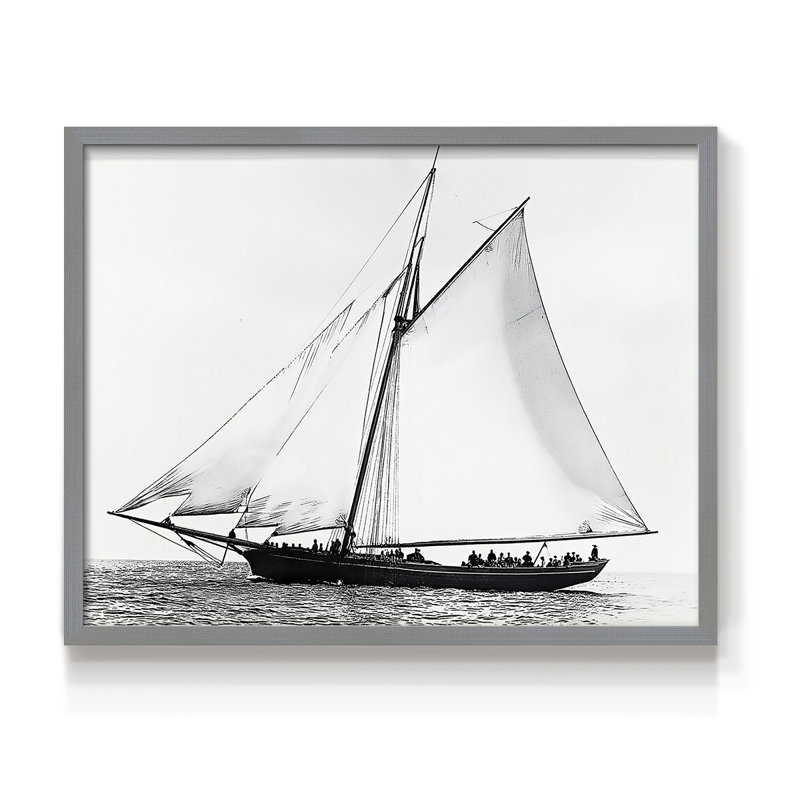 Série nautique - XLV III - Reproduction encadrée - Restickable, H 11 po x l 14 po, Gris