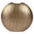 Bier Decor Vase, Curved Mouth, 16 Inch Round Metal Frame, Flat Base, Gold