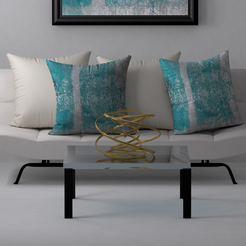 Abstract Throw Pillow, 18" H x 18" W x 5"D
