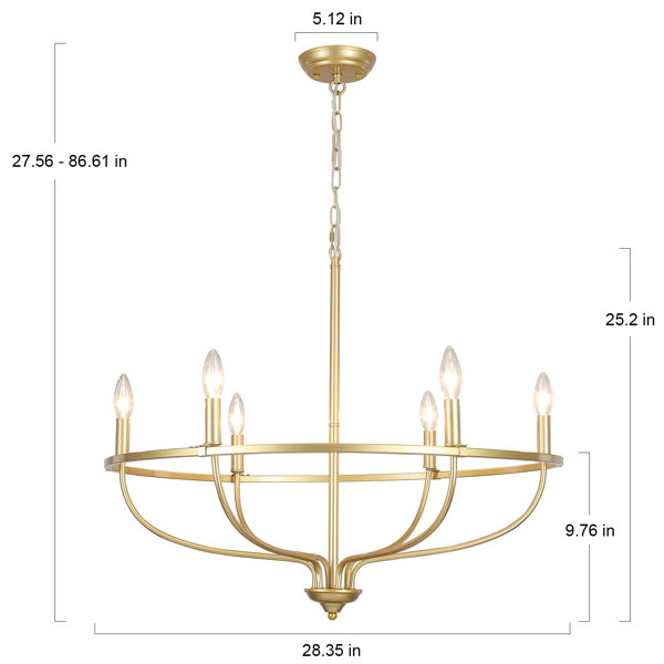 Mercer41 6 - Light Dimmable Wagon Wheel Chandelier & Reviews | Wayfair