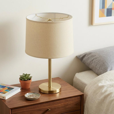 Abat-jour tambour en lin beige