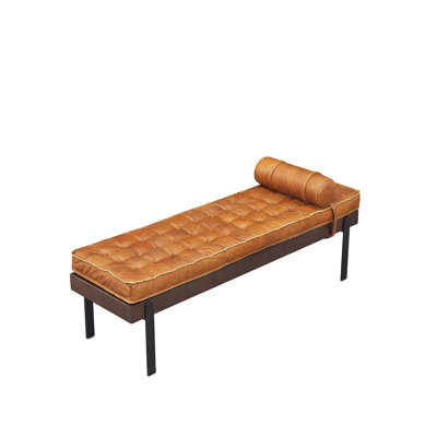 Clarkson Solid Wood Frame Genuine Leather Bench
