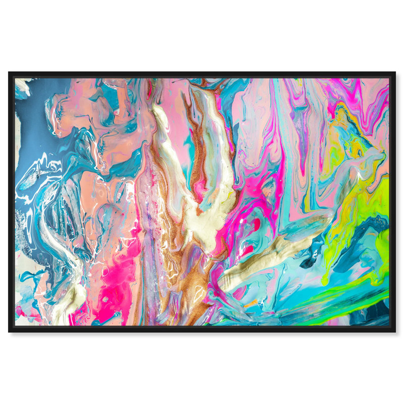 «Abstract Just Like Heaven», reproduction d'art graphique sur toile, H 20 po x l 30 po, Toile encadrée, Noir