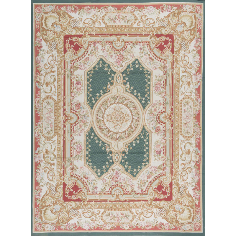 Aubusson One-of-a-Kind 9' X 12'2" Wool Area Rug in