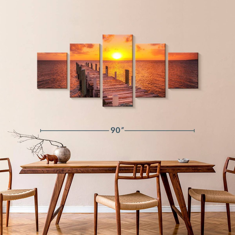 Coucher de soleil, H 42 po x l 92 po