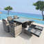 Alfonce 8 - Person Premium All-Weather Wicker Patio Dining Set with Square Table , Cushions Included