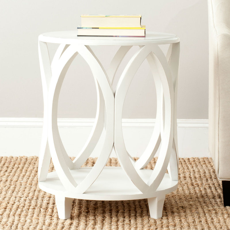 Ahkil End Table, Off White