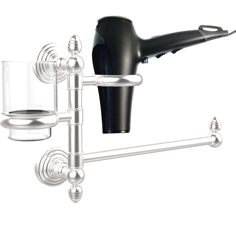 Support à coiffure et gobelet Dalston, Chrome satiné