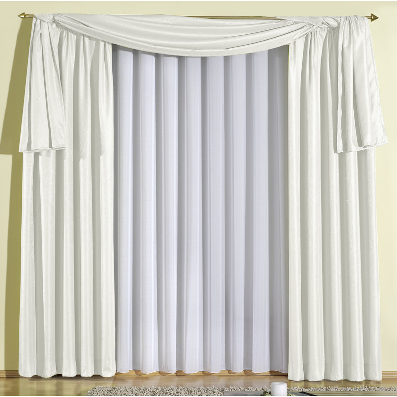 Longoria Room Darkening Window Scarf, Cream, 600cm Width x 135cm Drop