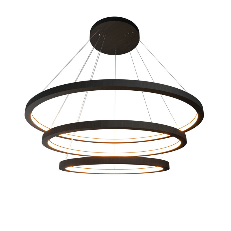 3 - Light LED Chandelier, Charcoal