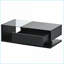 Table basse noire en verre trempé avec finition ultrabrillante, rangement peu encombrant Assemblage facile pour le salon-1154151414