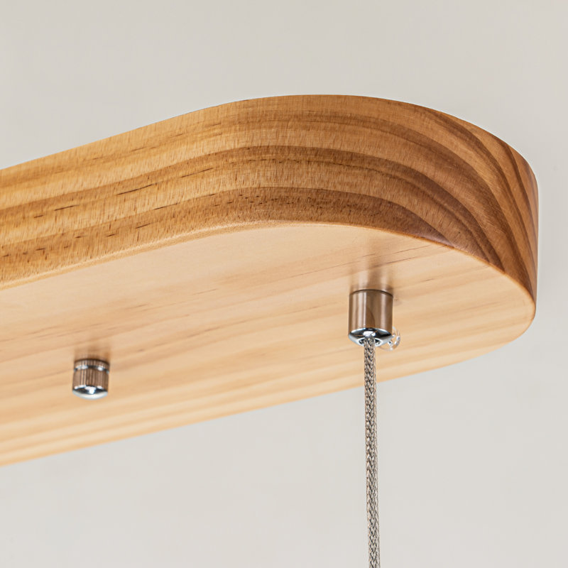 Rolde 1 - Light LED Kitchen Island Pendant, Wood, 81.89" H x 47.24" W x 4.52" D