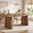 63" Solid Wood Dining Table, Farmhouse Kitchen Table for 4-6 People